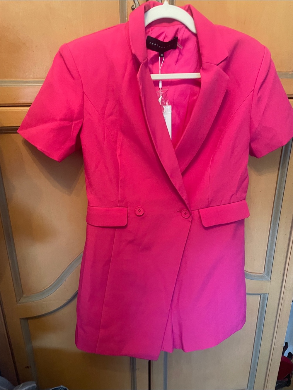 Endless Rose Fuchsia Short Sleeve Blazer Romper